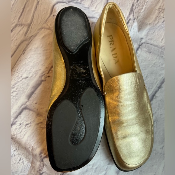 Prada Wanna-be Gold Loafers - Picture 4 of 13